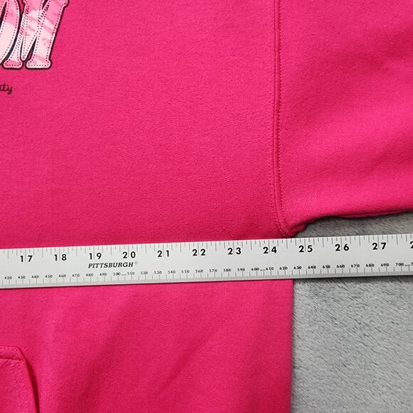 Gildan Hoodie Womens XL Pink Proud Air Force Mom Sweatshirt Military Patriot - Picture 9 of 11